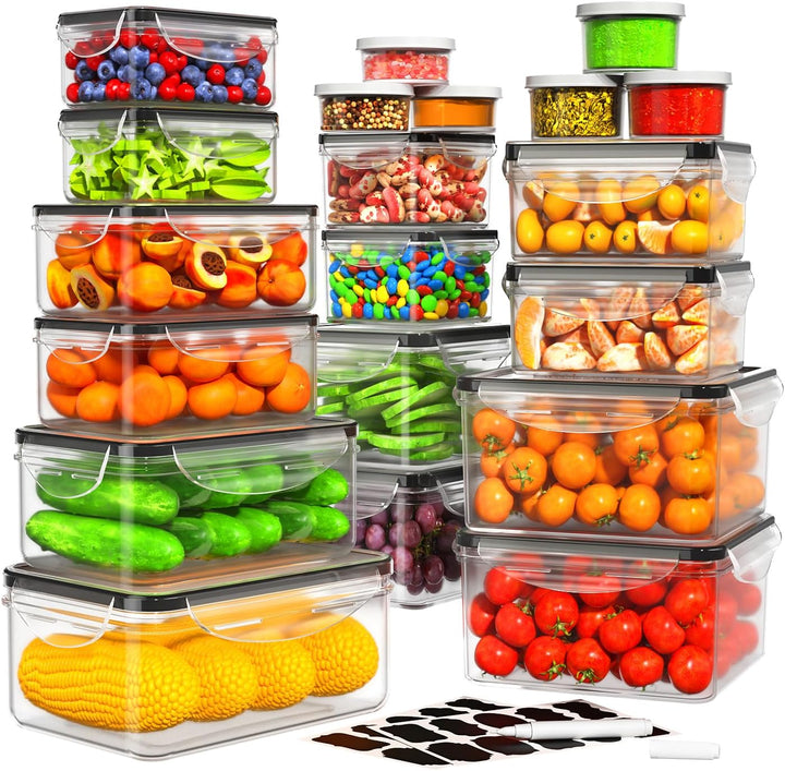 40-teiliges Luftdichtes Lebensmittelbehälter Set: BPA-freie Frischhaltedosen für Mealprep & Vorratshaltung in der Küche.