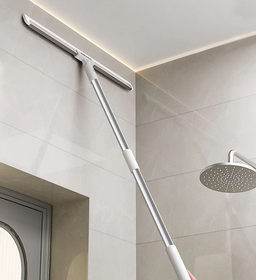 Vielseitiger 40cm Silikonbesen/Wischer für Staub, Haare und Flüssigkeiten, ideal für Bad und Küche, streifenfrei.