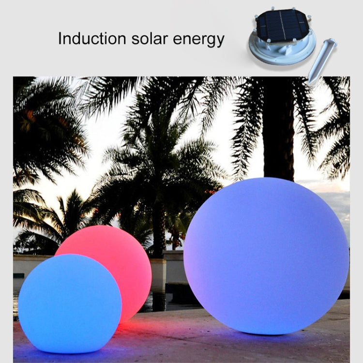 Dekorative 40cm Solar LED Kugelleuchte, farbwechselnd. Ideal als Garten- und Poolbeleuchtung, solarbetrieben.