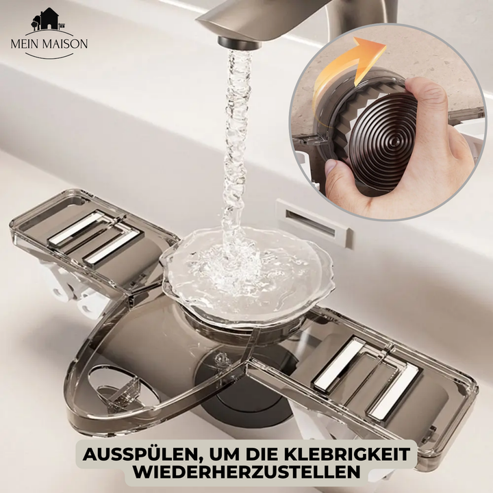 Starker Klebe-Mopphalter 4er Set, bohrfrei, hält Besen & Reinigungszubehör sicher an der Wand.