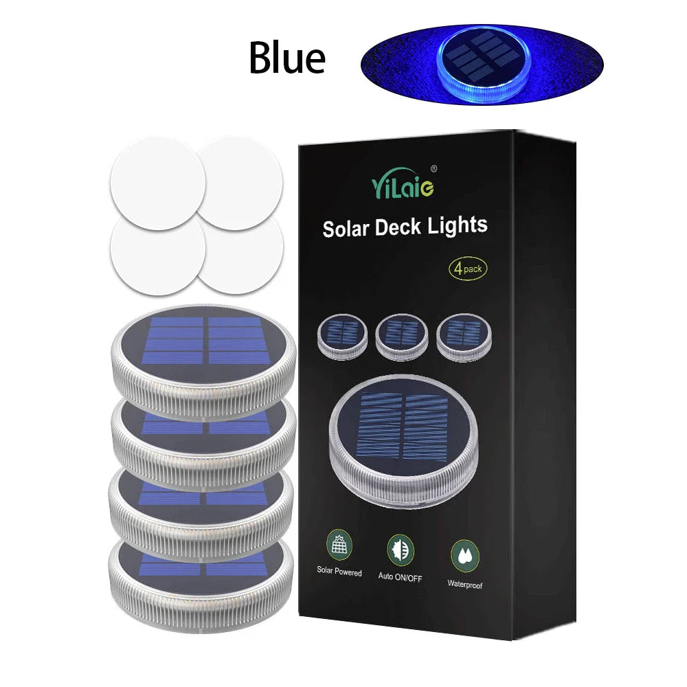 Praktisches 4er-Set LED Solar-Außenleuchten, ideal zur Wegeleuchtung im Garten und auf der Terrasse.