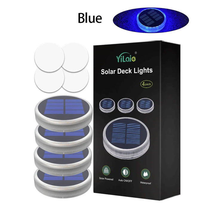 Praktisches 4er-Set LED Solar-Außenleuchten, ideal zur Wegeleuchtung im Garten und auf der Terrasse.