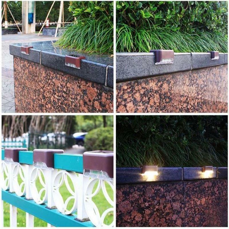 4er-Set Solar-Treppenleuchten, wasserdicht. Moderne Gartenbeleuchtung für Stufen & Außenbereich.