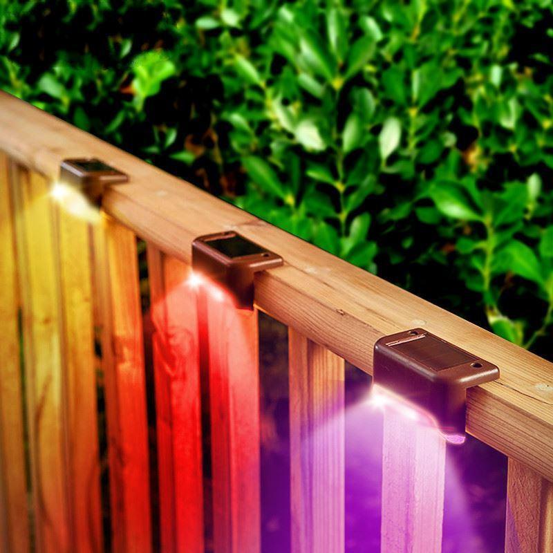 4er-Set Solar-Treppenleuchten, langlebig & wasserdicht. Ideale Gartenbeleuchtung für Stufen.
