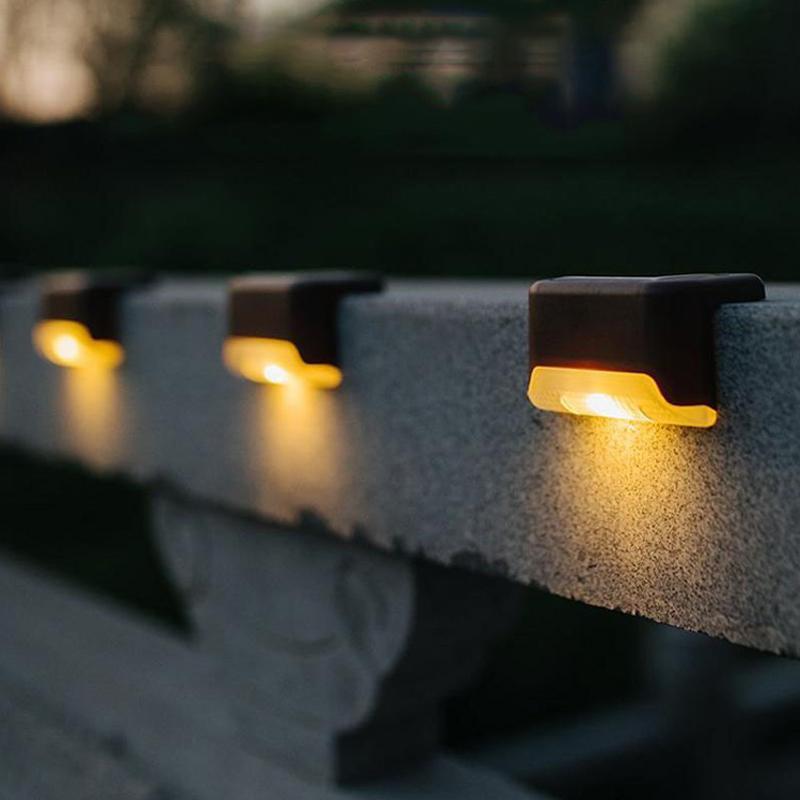 Solarlampen für Treppen (4er-Set). Wasserdichte Außenbeleuchtung, ideal für Garten & Wand.