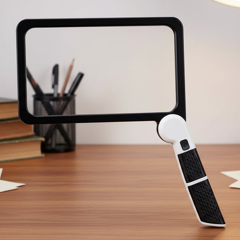 5-fache LED-Handlupe mit Beleuchtung für klares Lesen & Detailarbeit. Ergonomisches Design für komfortable Nutzung.