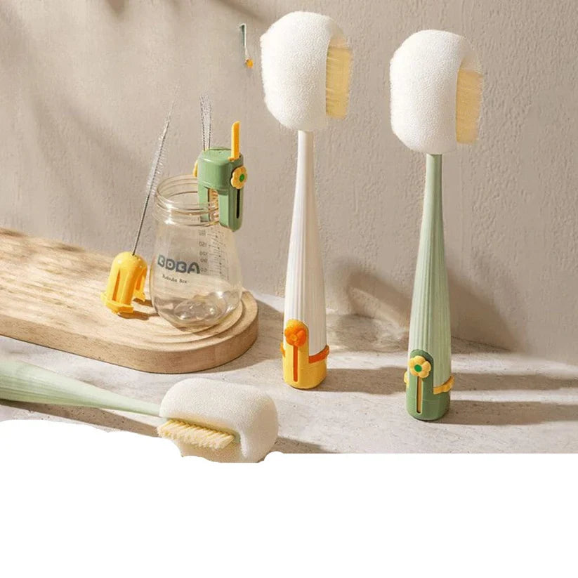 Vielseitiger 5-in-1 Flaschenreiniger mit Bürsten für gründliche Reinigung aller Flaschen & Gläser.