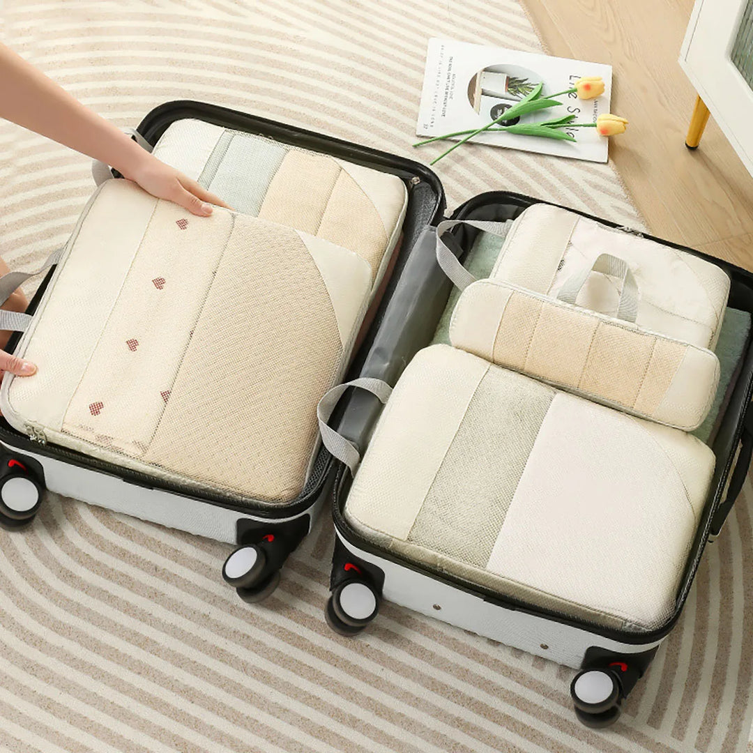 Praktisches Reise Organizer Set (5-teilig) für ordentliches Packen und einfaches Sortieren von Kleidung & Accessoires.