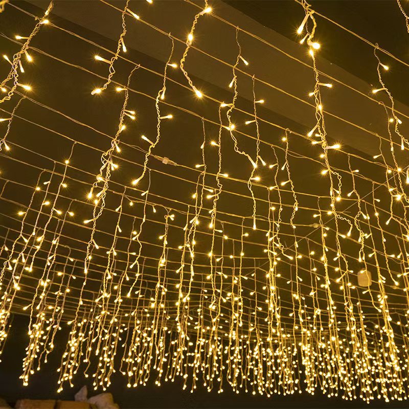 50m LED Eiszapfen-Lichterkette IP44 wetterfest für festliche Außenbeleuchtung & Weihnachtsdeko.