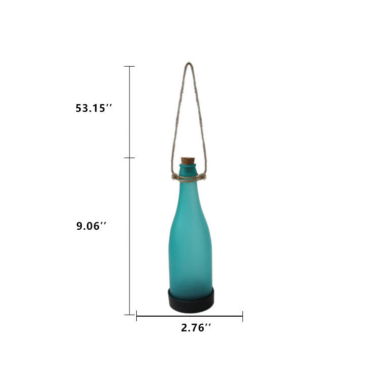 Stimmungsvolle Solar Weinflaschenlichter LED Hängeleuchte 5er Set, schöne Außendeko für Garten und Terrasse.