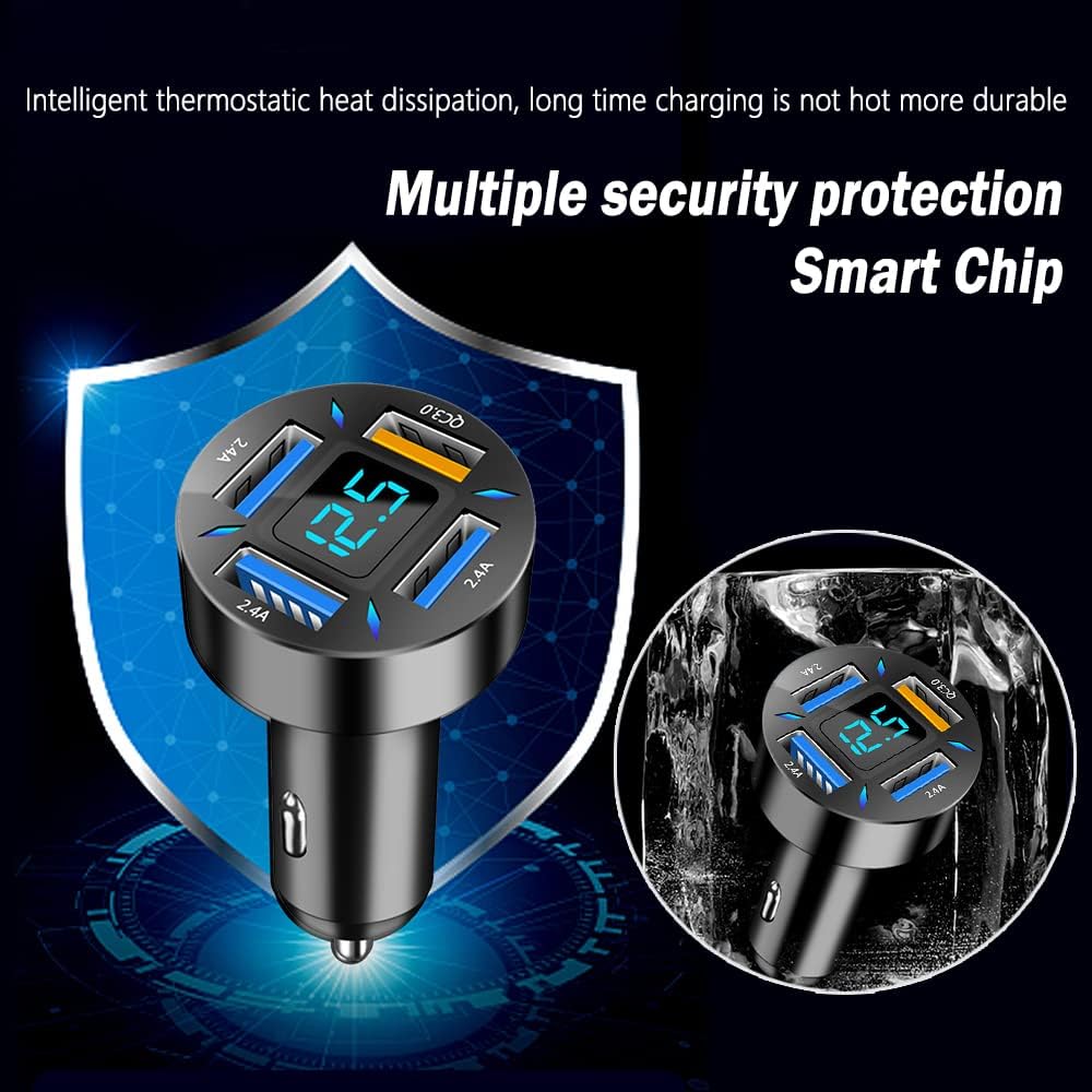 Dual-Port 66W Kfz-Ladegerät. USB PD & QC 3.0 für effiziente Superschnellladung im Auto und Lkw.