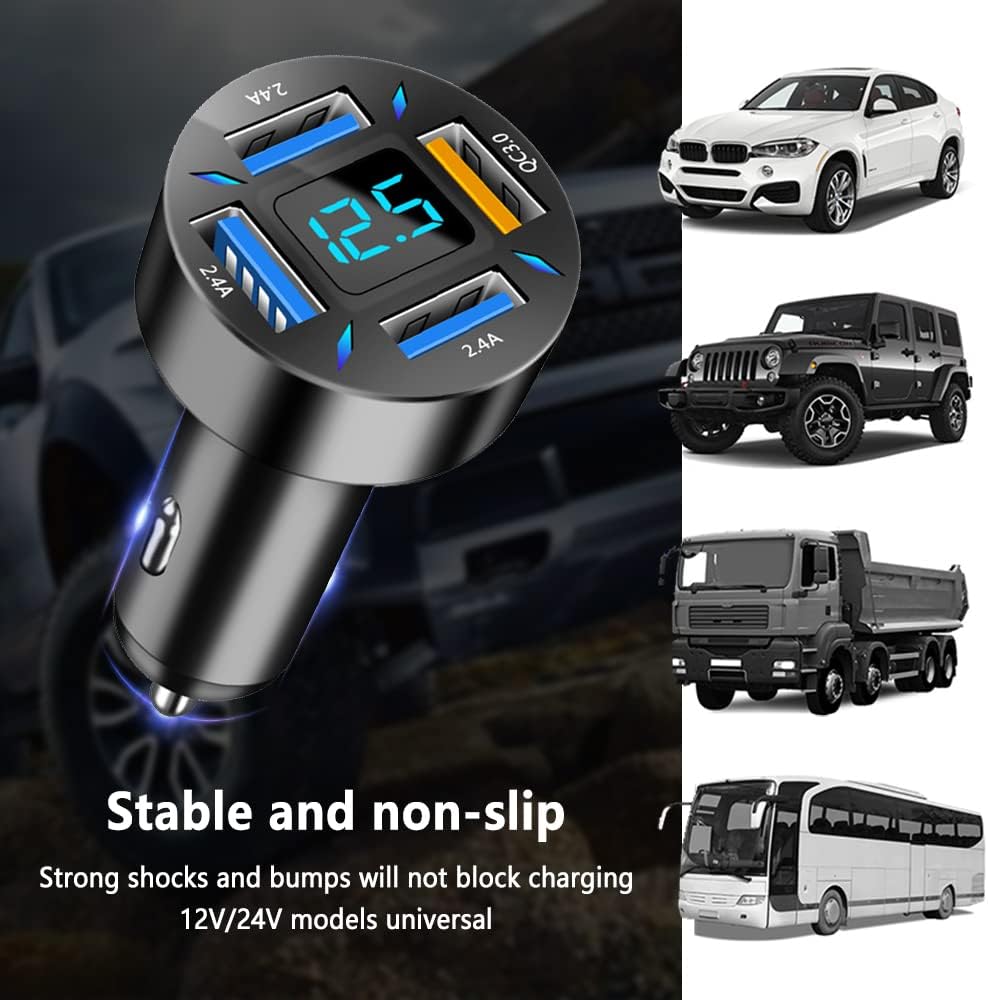 Universal 66W USB Autoladegerät. Quick Charge 3.0 & Power Delivery für Mobilgeräte im Auto-Zigarettenanzünder.