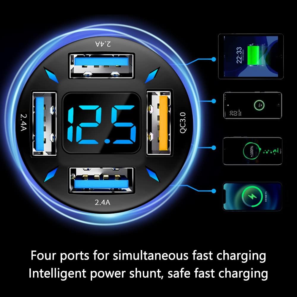 Robustes 66W Fahrzeug-Ladegerät. PD Lader & QC 3.0 für schnelle Energie unterwegs im Auto.