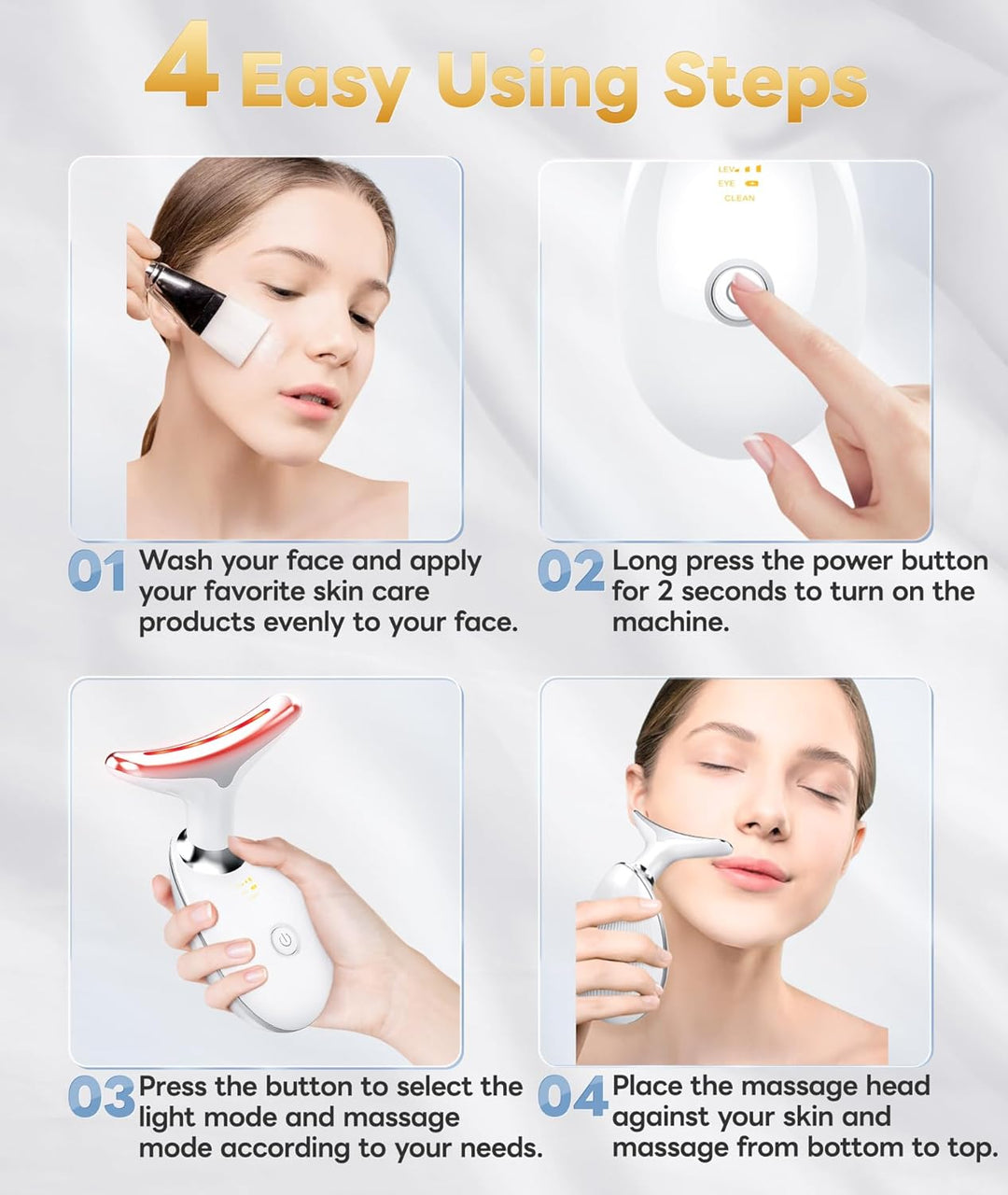 Fortschrittlicher 7-Farben LED Gesichts-Massager für Anti-Aging, Hautstraffung und tiefenwirksame Hautpflege.