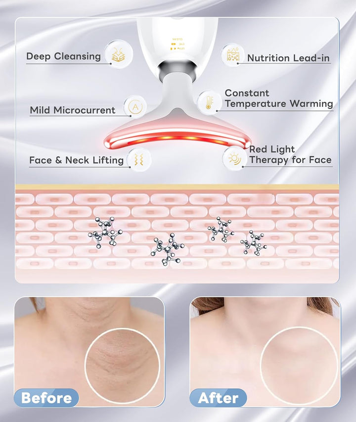 Innovativer 7-Farben LED Gesichts-Massager mit Vibration zur Hautstraffung und Verjüngung. Perfekt für Schönheitsbehandlungen.