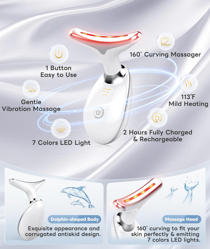 Ergonomischer 7-Farben LED Gesichts-Massager für effektive Gesichtsbehandlung und Hautverjüngung im Heimgebrauch.