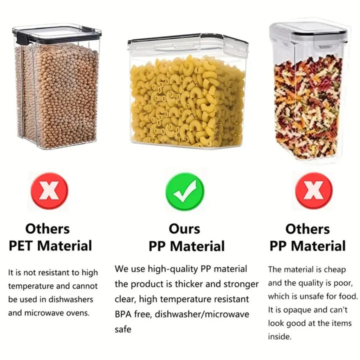 Das 7-teilige Set luftdichter Vorratsdosen sorgt für perfekte Küchenorganisation. BPA-frei und leicht stapelbar.