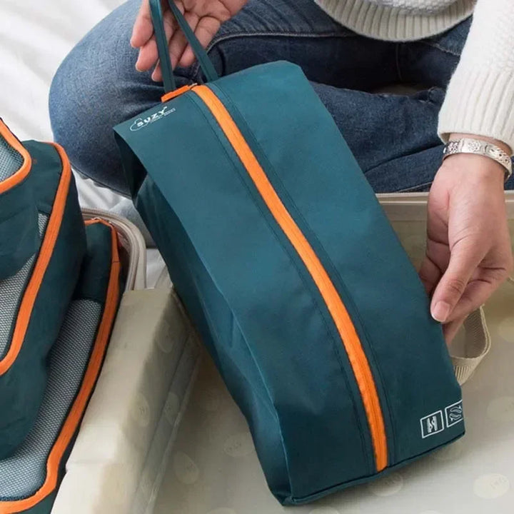 Praktische Koffer-Taschen für Kleidung, Schuhe und schmutzige Wäsche. Das 7-teilige Reise-Organizer Set.