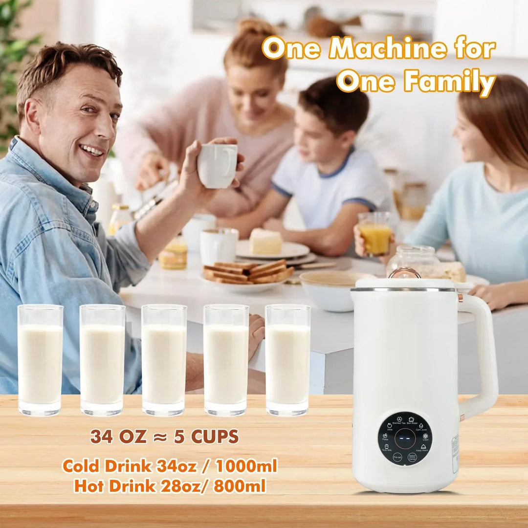 Moderner 1000 ml Nussmilchbereiter NutriBlend für einfache und schnelle DIY-Pflanzenmilch und heiße Suppen.