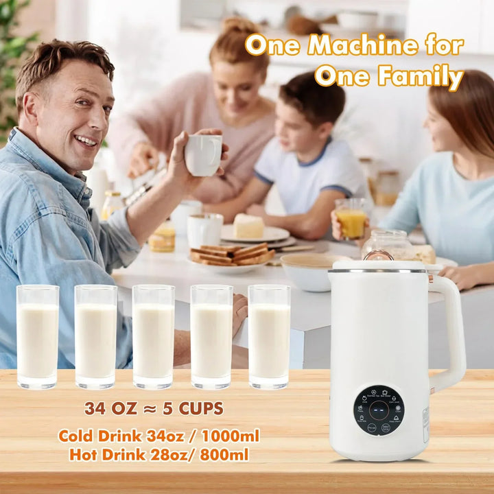 Moderner 1000 ml Nussmilchbereiter NutriBlend für einfache und schnelle DIY-Pflanzenmilch und heiße Suppen.