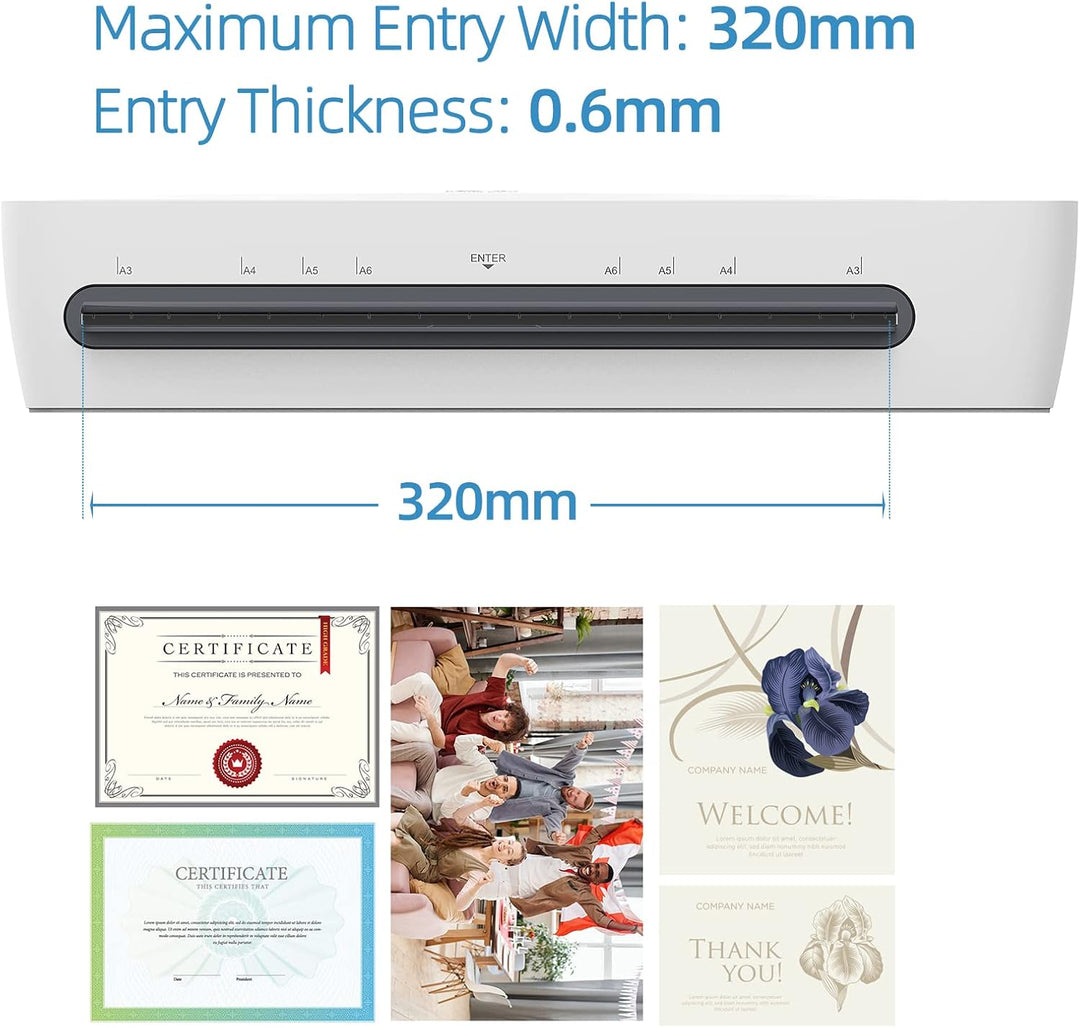 A3 Laminiergerät Set: Desktop-Laminierer, Folien & 6-in-1-Zubehör für Heiß- & Kaltlamination.