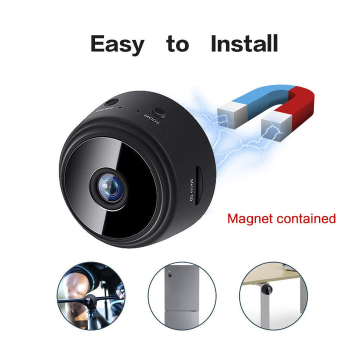 Sicherheitskamera A9 mit Nachtsicht, 1080p HD Auflösung und WLAN für einfache Installation.