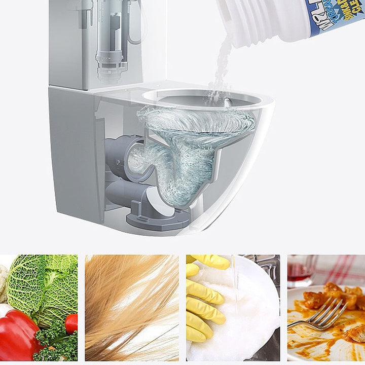 Hygiene im Bad mit Abflussreiniger Pulver. Beseitigt hartnäckige Verstopfungen und schlechte Gerüche effektiv.