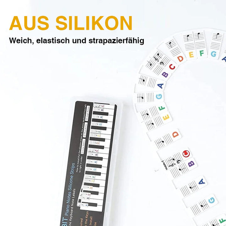 Silikon Notenetiketten für die Klaviertastatur. Verbessert das Notenlesen für Pianolernen-Anfänger.