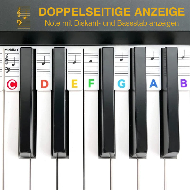 Praktische Klavier Notenetiketten zum schnellen Verstehen der Tasten. Unverzichtbares Klavierzubehör.
