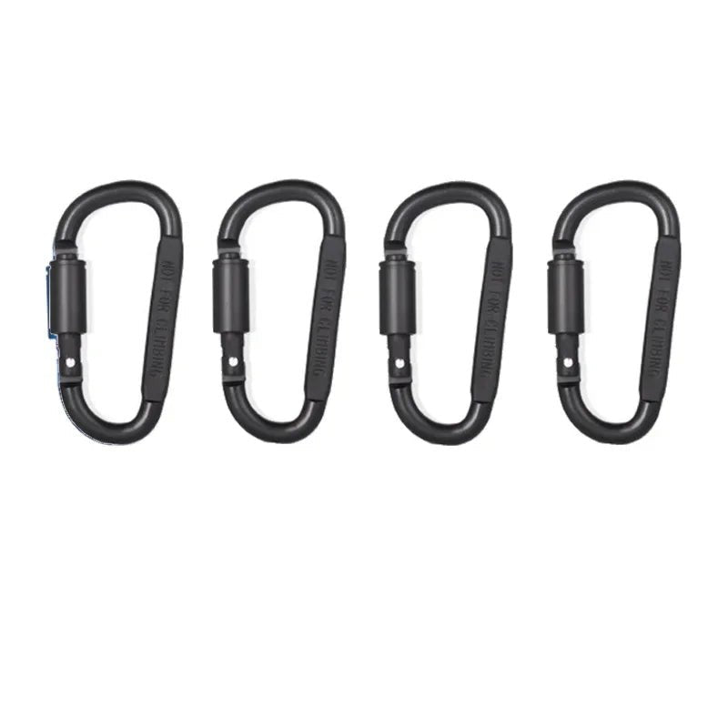 Detailansicht eines robusten, abschließbaren Aluminium Karabiners, ideal für Schlüssel & Ausrüstung.