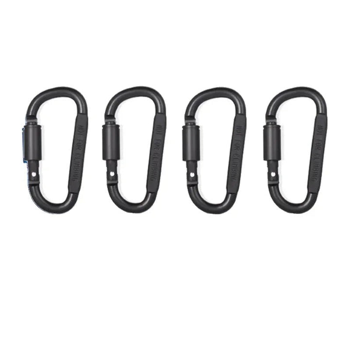 Detailansicht eines robusten, abschließbaren Aluminium Karabiners, ideal für Schlüssel & Ausrüstung.
