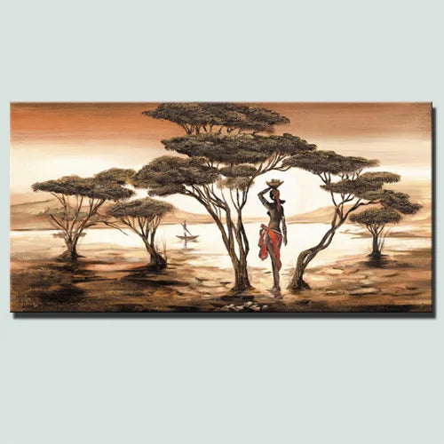 Zeitloses Leinwandbild: Abstrakte afrikanische Frau, Kunst, modern, perfekt für Ihr Zuhause.