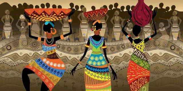 Kunstvolles Leinwandbild "Afrikanische Frau", abstrakt, ungerahmt, moderne Deko für stilvolle Räume.