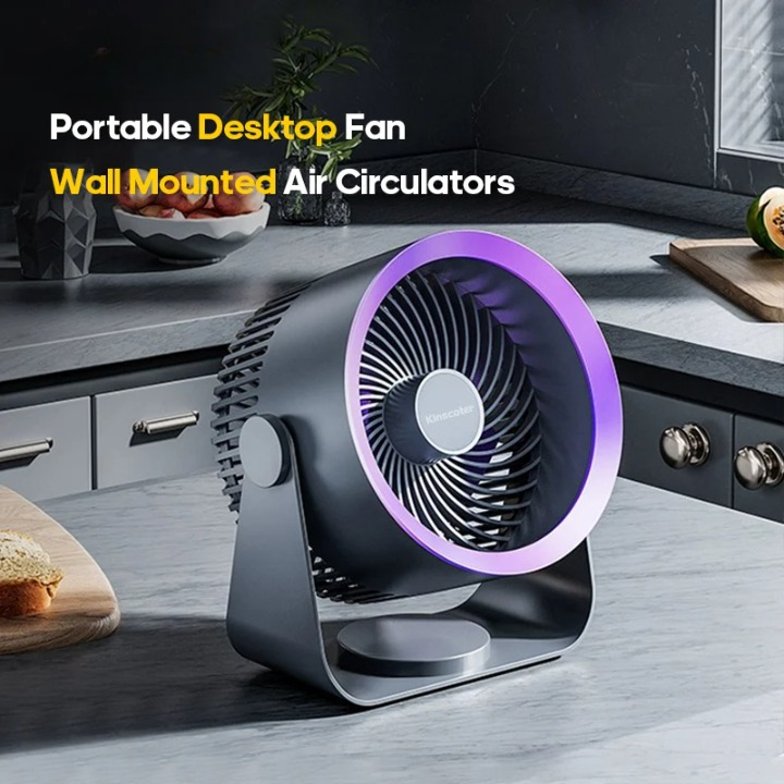 AirFlex Tischventilator mit 4000mAh Akku für kabellose, leise Kühlung im Sommer.