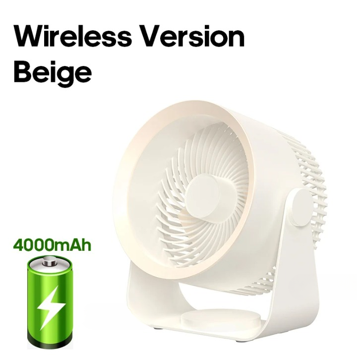 AirFlex Akku-Ventilator für Zuhause, leise Luftzirkulation und angenehmes Wohnklima.