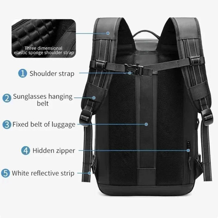 Robuster AIRTRAIL Unisex Rucksack von vorne, mit praktischen Reißverschlusstaschen & Gurten.