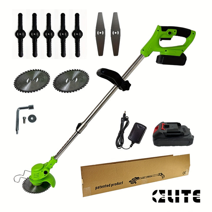 Akku-Rasentrimmer GrünKraft kabellos für effiziente Gartenpflege, leicht und verstellbar.