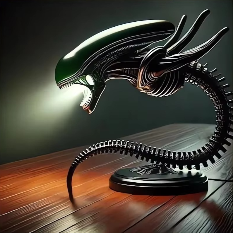 Sci-Fi Horror LED Tischleuchte Alien vs Predator: Einzigartige Schreibtischlampe, ideal für Filmfans & Sammler.