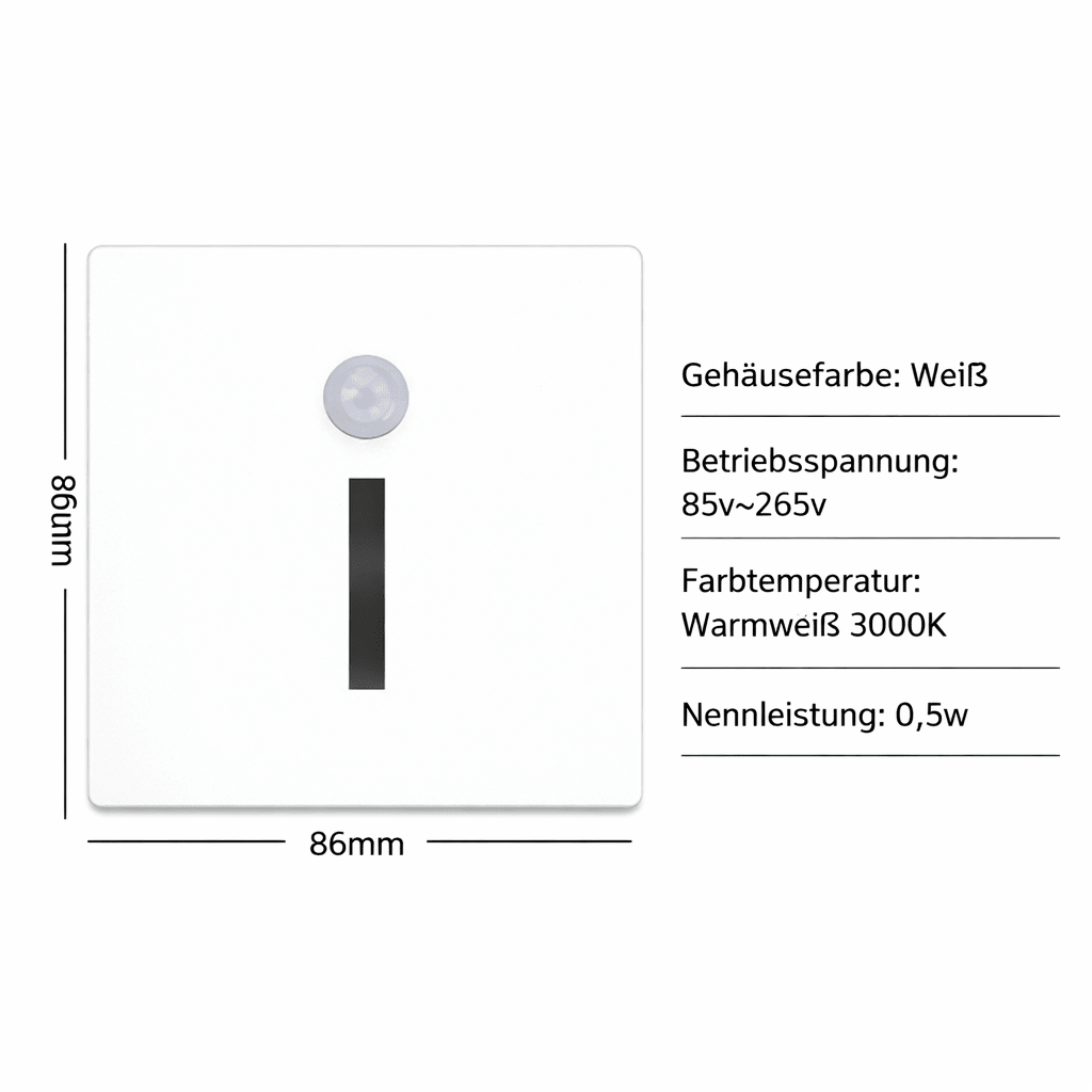 Effiziente LED-Beleuchtung: ALUMI GLOW Wandleuchte aus Aluminium mit Bewegungssensor für smarte Treppenbeleuchtung.
