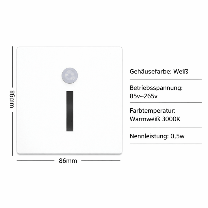 Effiziente LED-Beleuchtung: ALUMI GLOW Wandleuchte aus Aluminium mit Bewegungssensor für smarte Treppenbeleuchtung.