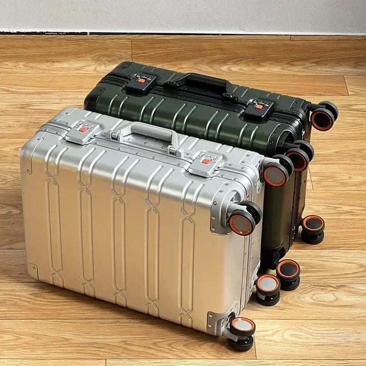 Aluminium-Magnesium Koffer Vienna Voyager, stilvolles Reisegepäck mit Hartschale und TSA-Schloss.