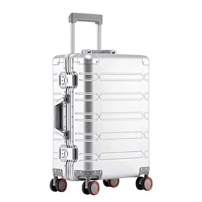 Robuster Aluminium-Magnesium Koffer Vienna Voyager, langlebiger Trolley für sicheres Reisen.