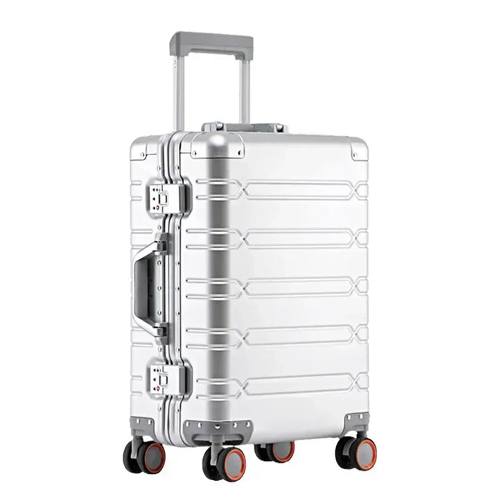 Robuster Aluminium-Magnesium Koffer Vienna Voyager, langlebiger Trolley für sicheres Reisen.