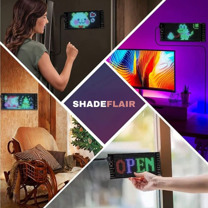 Smartes LED-Display für Fahrzeuge und Geschäfte; anpassbare Digitalanzeige für effektive Text- und Werbebotschaften.