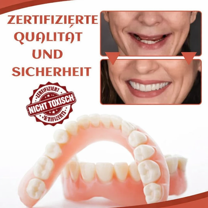 Weiches Silikonpolster für Prothesen. Minimiert Druckstellen & verbessert Zahnpflege mit sicherem, komfortablem Halt.