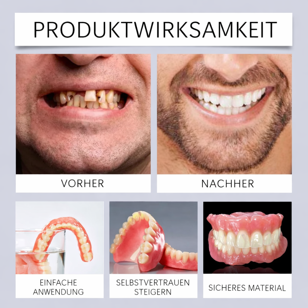 Detailansicht des anpassbaren Silikon Zahnersatzpolsters. Bietet komfortablen, sicheren und rutschfesten Halt der Prothese.