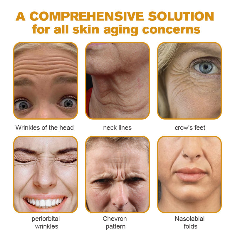Hand hält Anti-Falten Serum für Gesichtspflege. Sorgt für jugendliche, straffe & faltenfreie Haut.