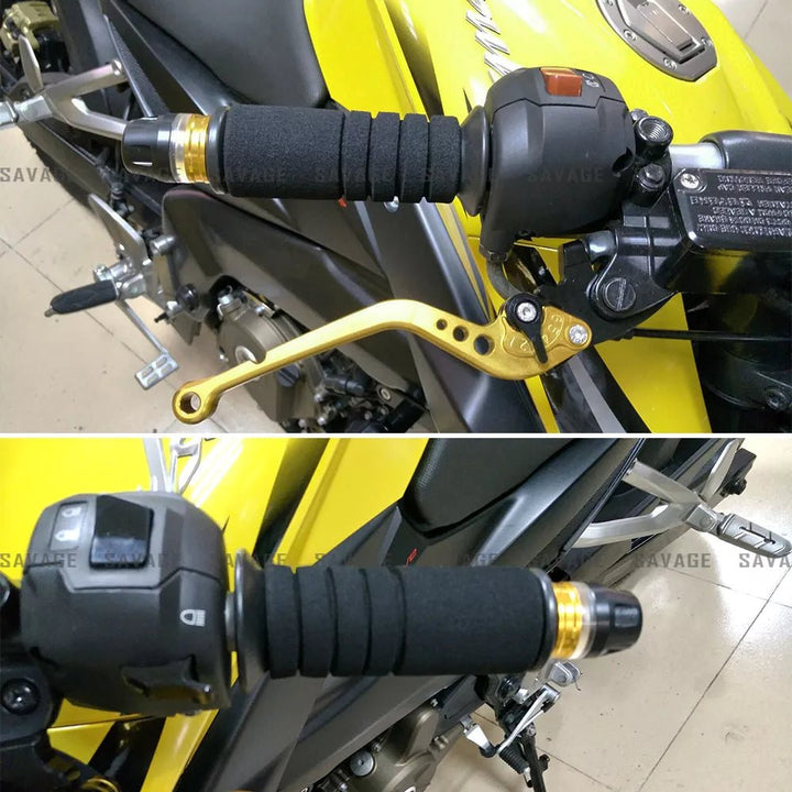 Ergonomische Lenkergriffe 22mm für Motorrad, Anti-Rutsch-Gummi für mehr Grip, Stabilität & hohen Fahrkomfort.