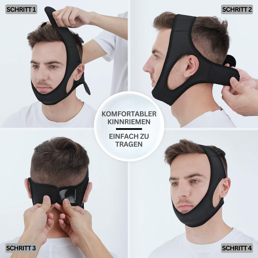 Ergonomisches Anti-Schnarch-Kinnband für optimalen Komfort und effektive Reduzierung von Schnarchgeräuschen.