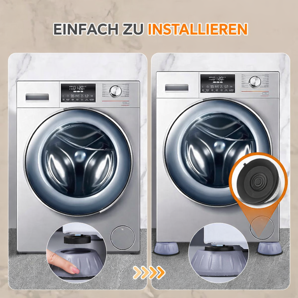 Praktische Stabilisator-Pads für Trockner & Waschmaschinen; verhindert störende Wandervibrationen.